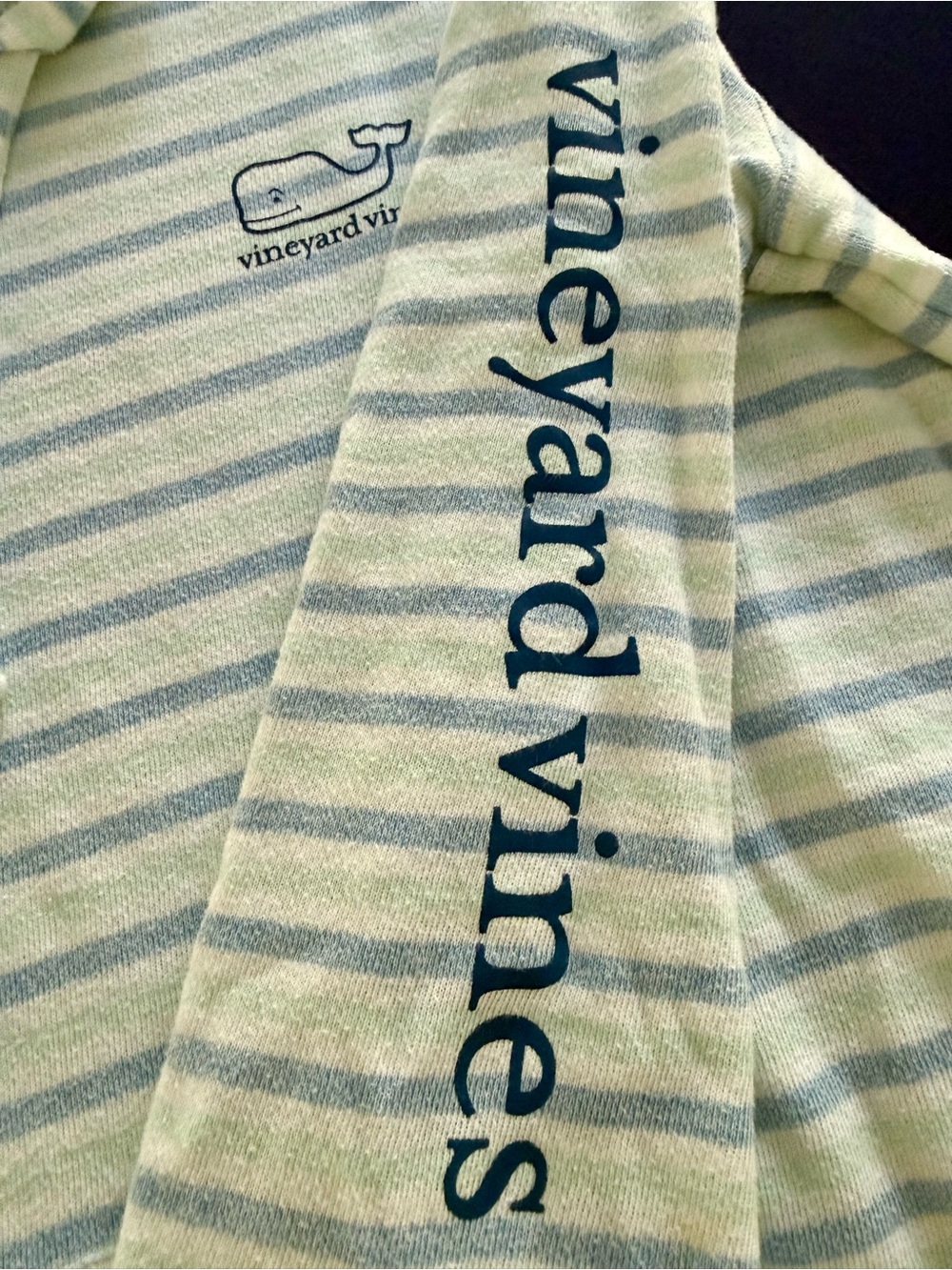 Vineyard Vines Striped Hooded Pullover Hoodie Blue Mint White Women’s XL - Picture 5 of 9